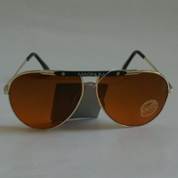 NWT TruVintage ClassicSports aviator w/"MAGNUM" logo TruBluBlocker lens Sunglass - Picture 2 of 13